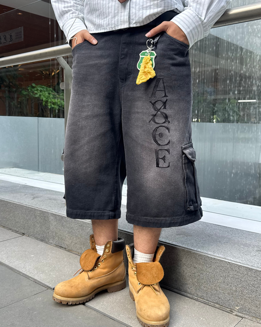 Ace Jorts (Celana Anime Jorts Denim Baggy | Fire Fist Ace - One Piece | Hishiro )
