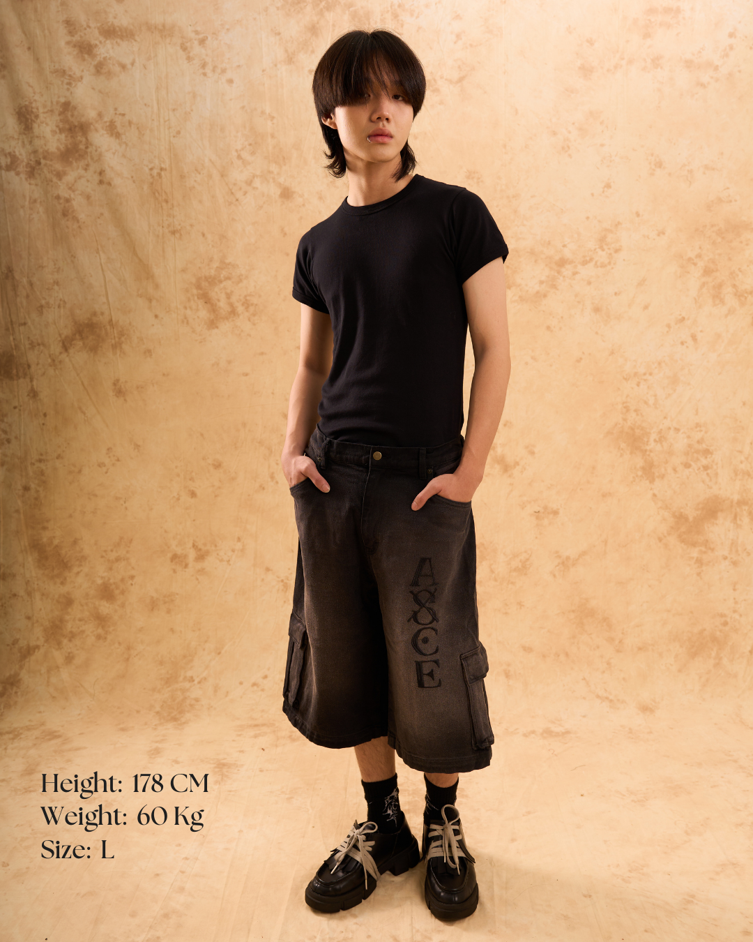 Ace Jorts (Celana Anime Jorts Denim Baggy | Fire Fist Ace - One Piece | Hishiro )