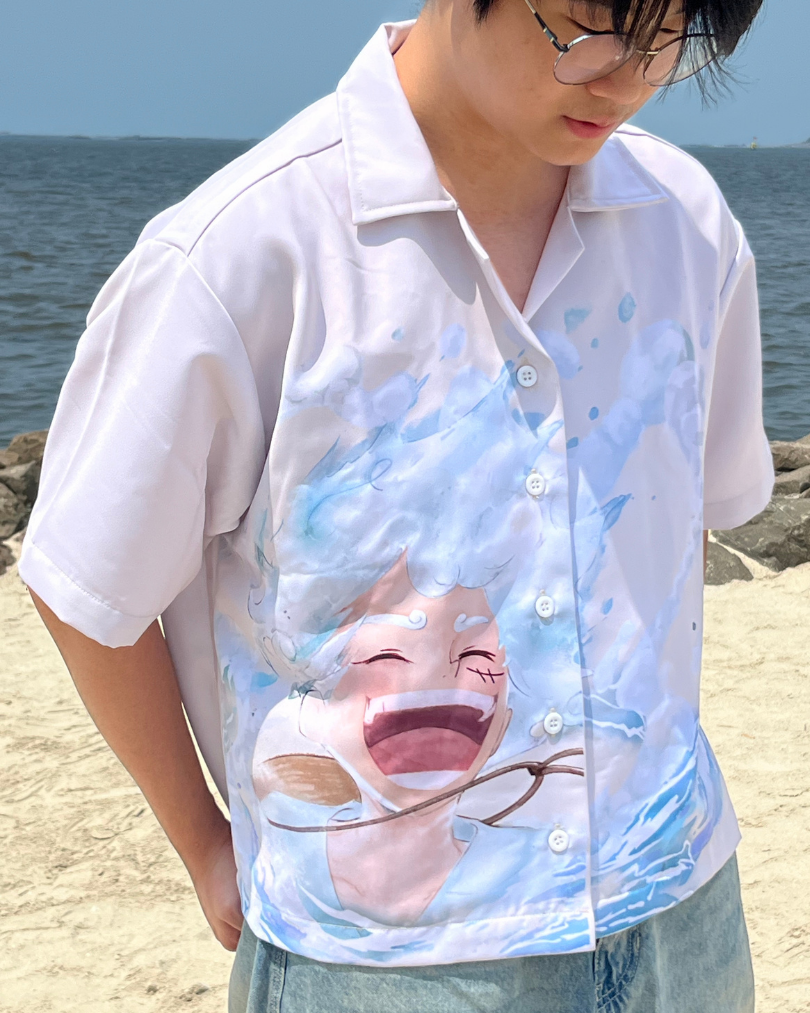 Strawhat Watercolor Button-Up