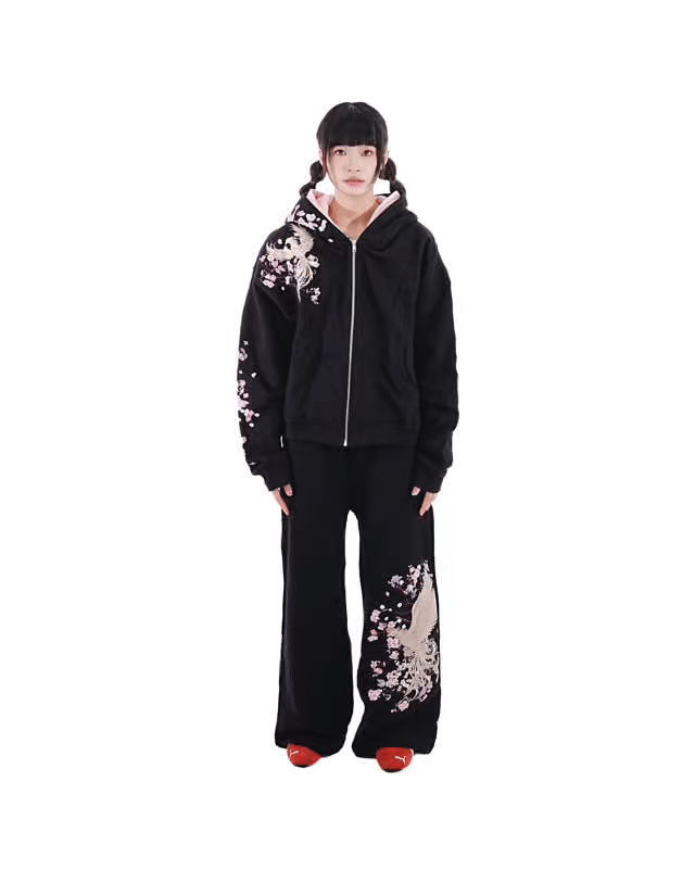 Midnight Black - Okasai Boxy Hoodie