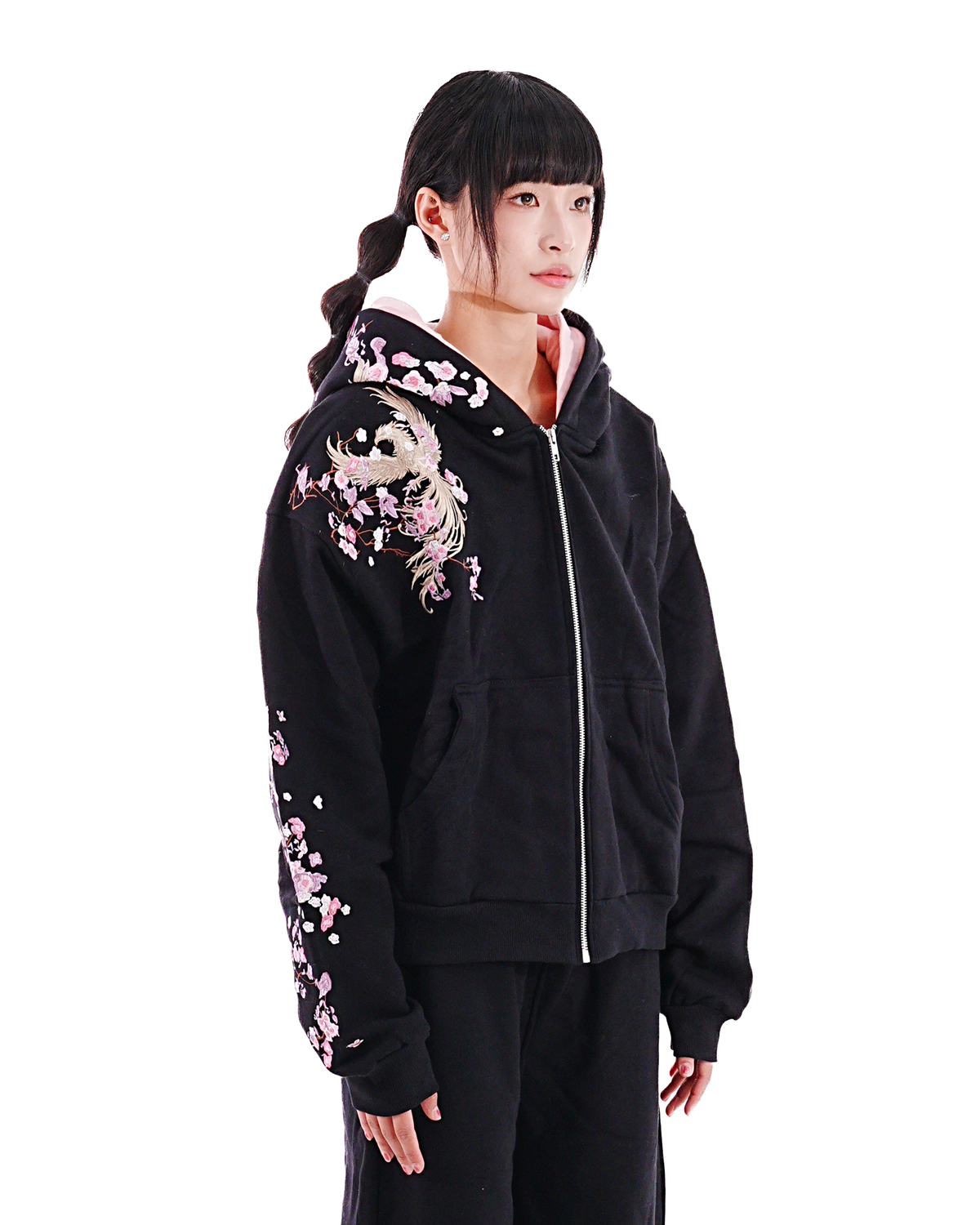 Midnight Black - Okasai Boxy Hoodie