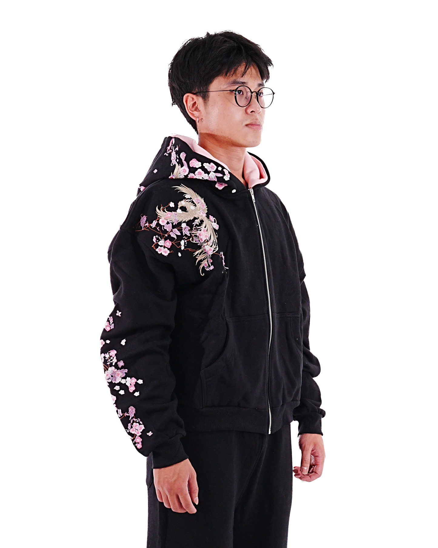 Midnight Black - Okasai Boxy Hoodie