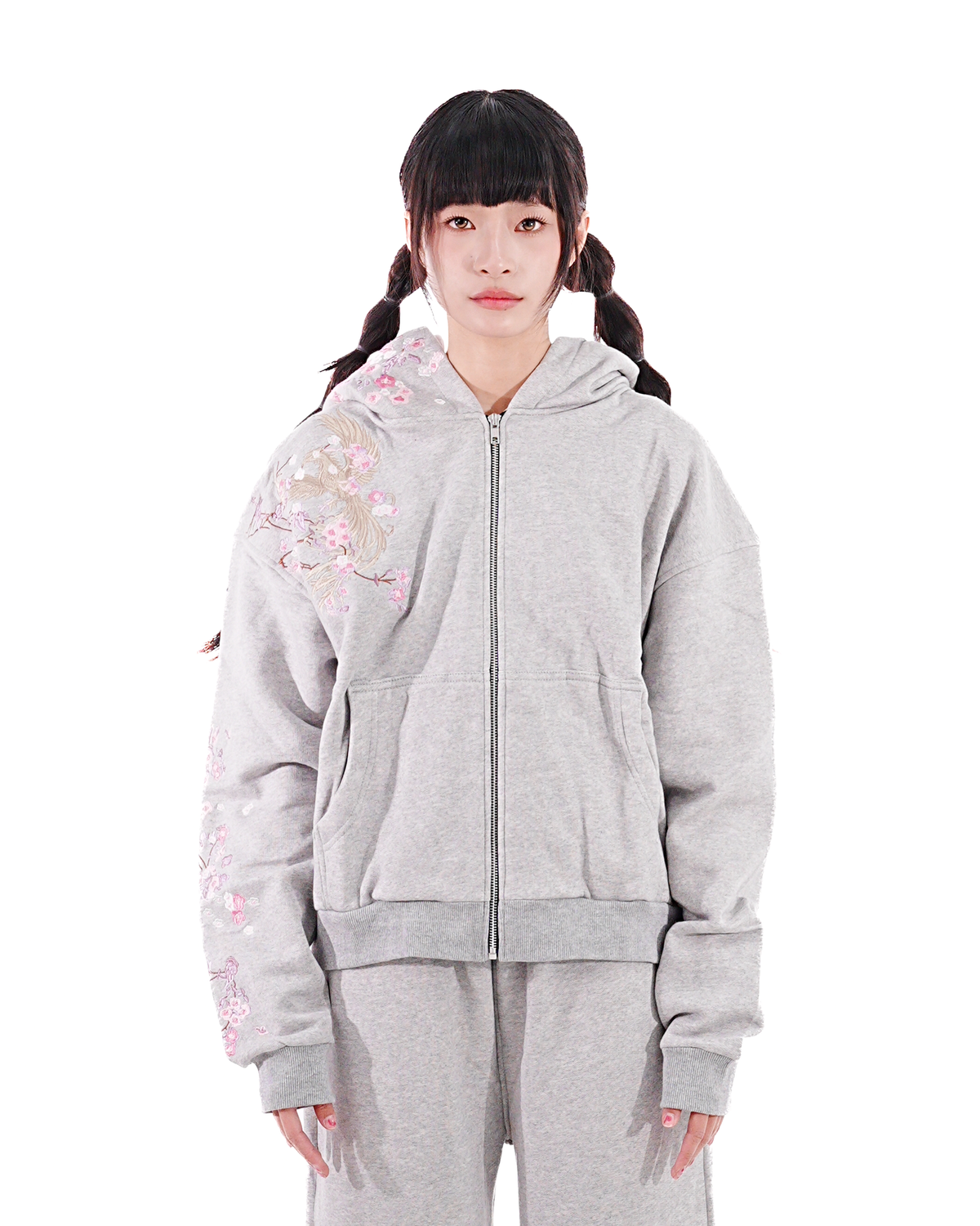 Misty Grey - Okasai Boxy Hoodie